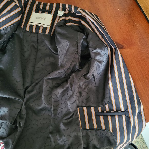 Scotch and Soda tailored blazer, size XS navy, silver and gold stripes. NWOT - Picture 7 of 10